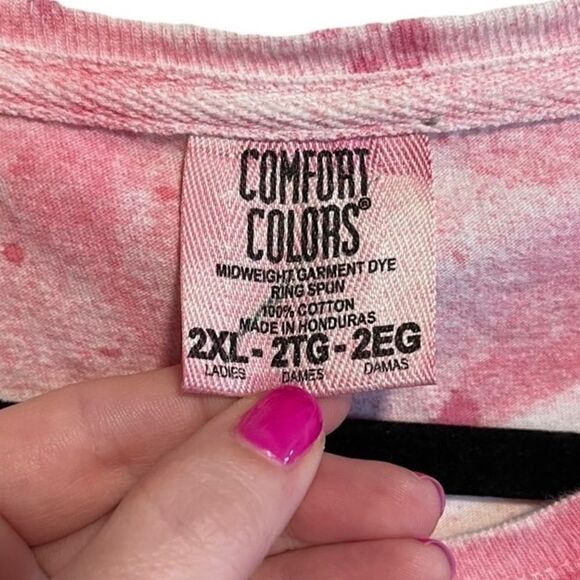 Comfort Colors- 100% Cotton Pink Mother Hood Graphic Grunge Tie Dye T-shirt, 2XL - Picture 2 of 10